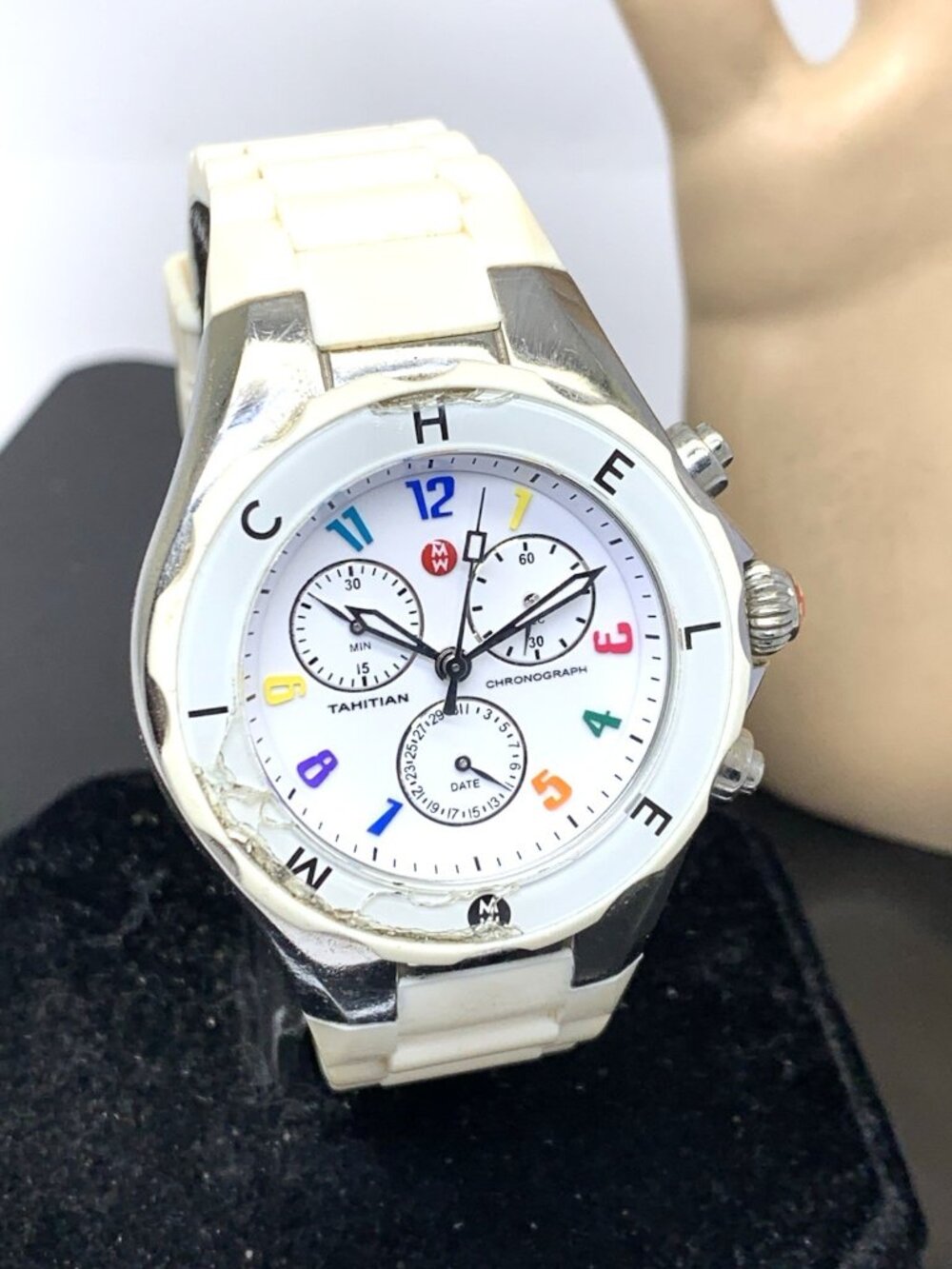 Michele Women's Watch MWW12F000013 Tahitian Jellybean Chronograph Quartz USED - Picture 14 of 15